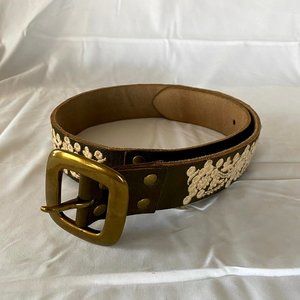 🍃Lucky Brand Leather Embrodiered Belt Size S